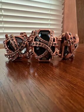 Lia Sophia Rose Gold Crystal Statement Bracelet